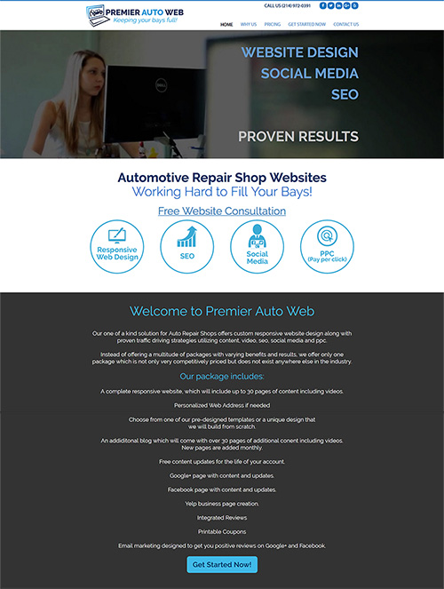 Mobile Friendly Website for Auto Repair